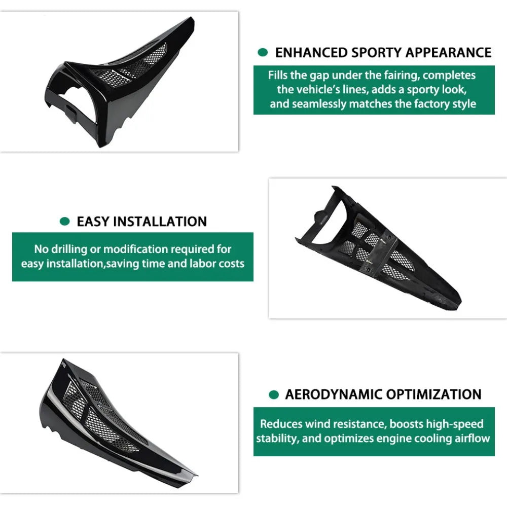 Spoiler menton avant avec grille pour moto Harley Touring - vue 3