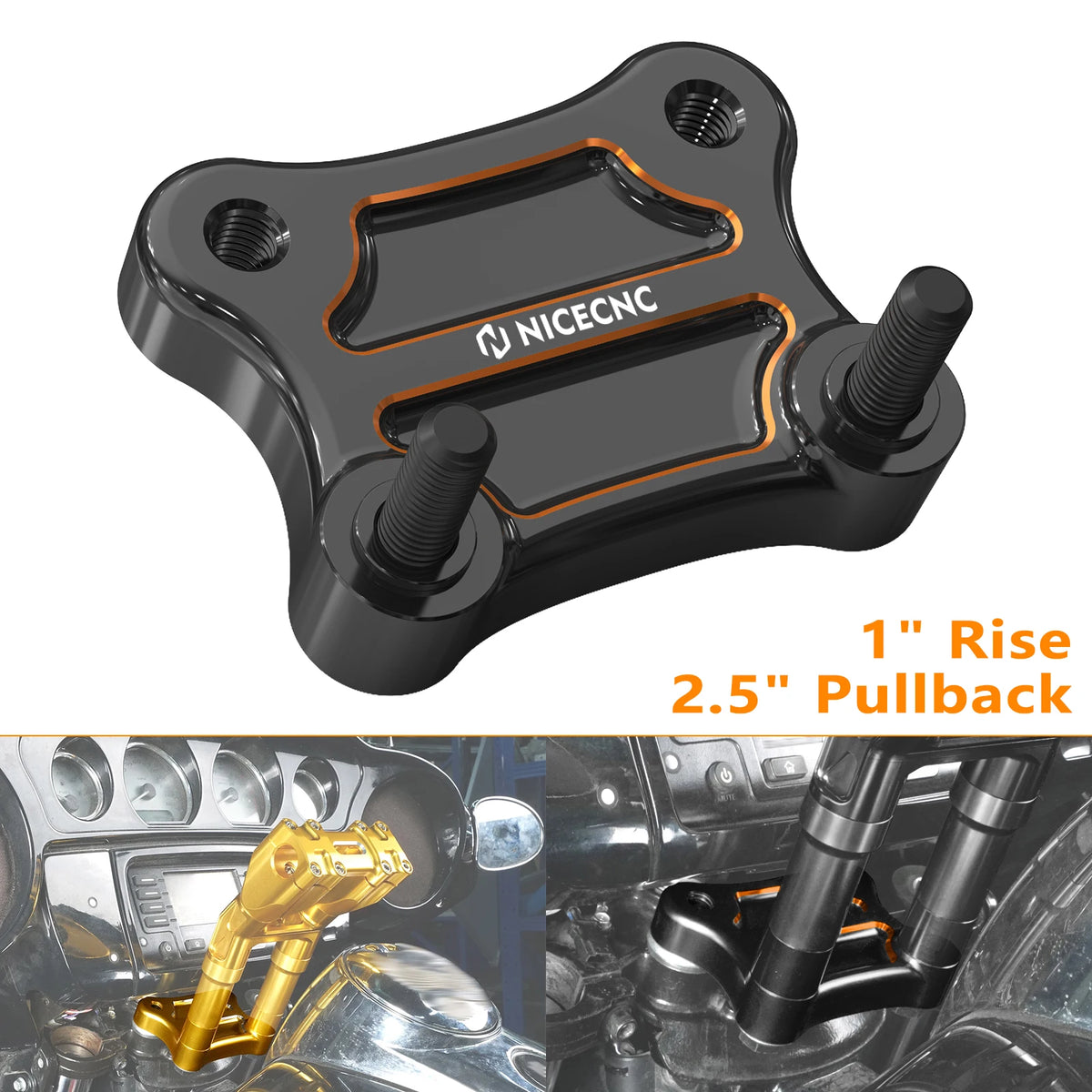 Plaque de recul de rehausseurs pour Harley Street Glide - vue 1