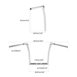 Guidon ape hanger 14 pouces pour Harley Road Glide - vue 4
