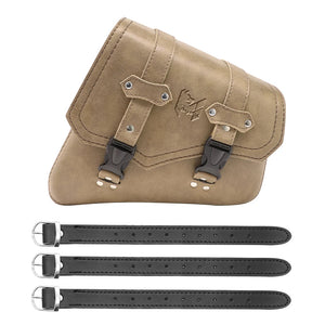Sacoche latérale en cuir PU noir pour bras oscillant de moto custom - vue 8