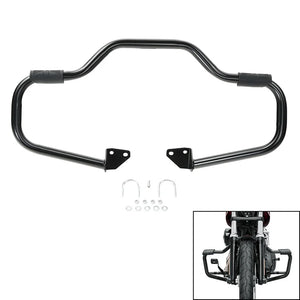 Barre de protection moteur noire sur Harley Dyna - vue 6