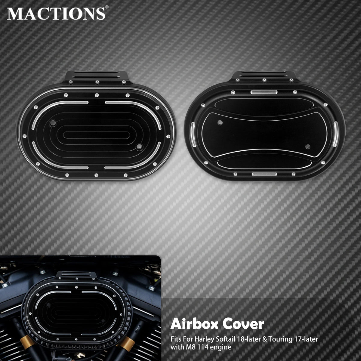 Cache de Boîtier de Filtre à Air (Airbox Cover) - Harley-Davidson M8 Touring 2017-Up & Softail 2018-Up – photo 1/8