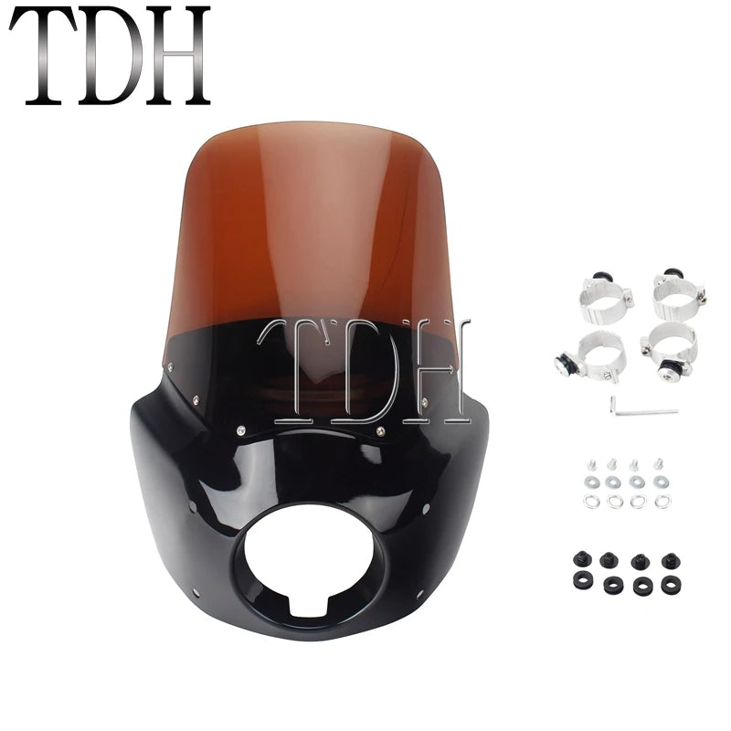 Carénage phare noir avec pare-brise pour Harley-Davidson Dyna Wide Glide - vue 9
