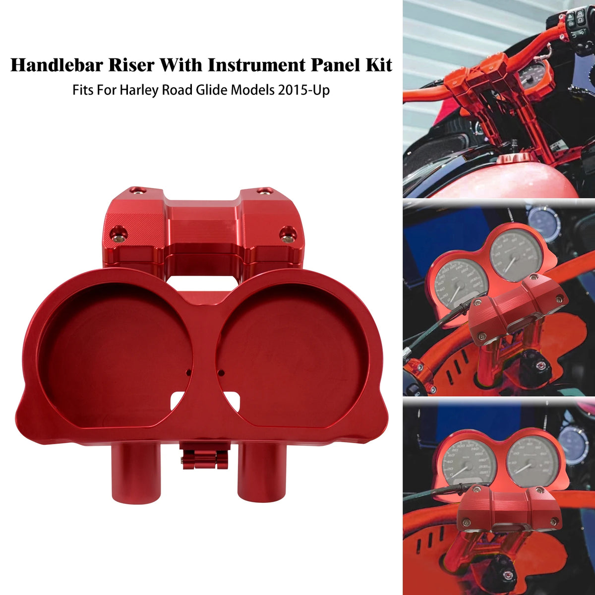 Risers avec support de compteurs pour Harley Road Glide - vue 7