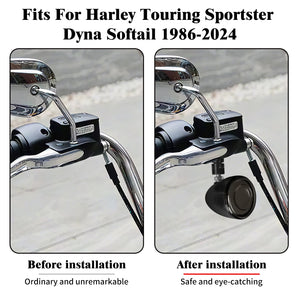 Paire de clignotants LED bullet noirs avec kit de déport pour Harley-Davidson - vue 2