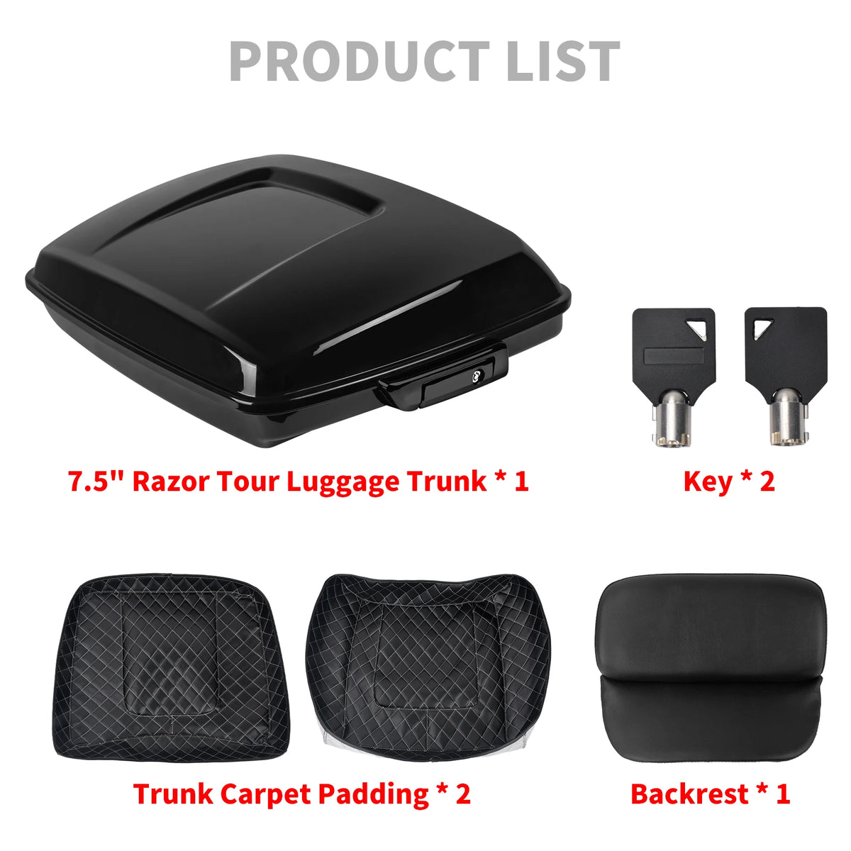 Top Case Razor 7,5 pouces avec Dossier - Harley-Davidson Touring FLHTK/FLHR 2014-2025 – photo 6/8