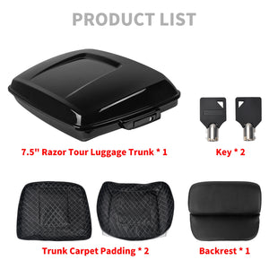 Top Case Razor 7,5 pouces avec Dossier - Harley-Davidson Touring FLHTK/FLHR 2014-2025 – photo 6/8