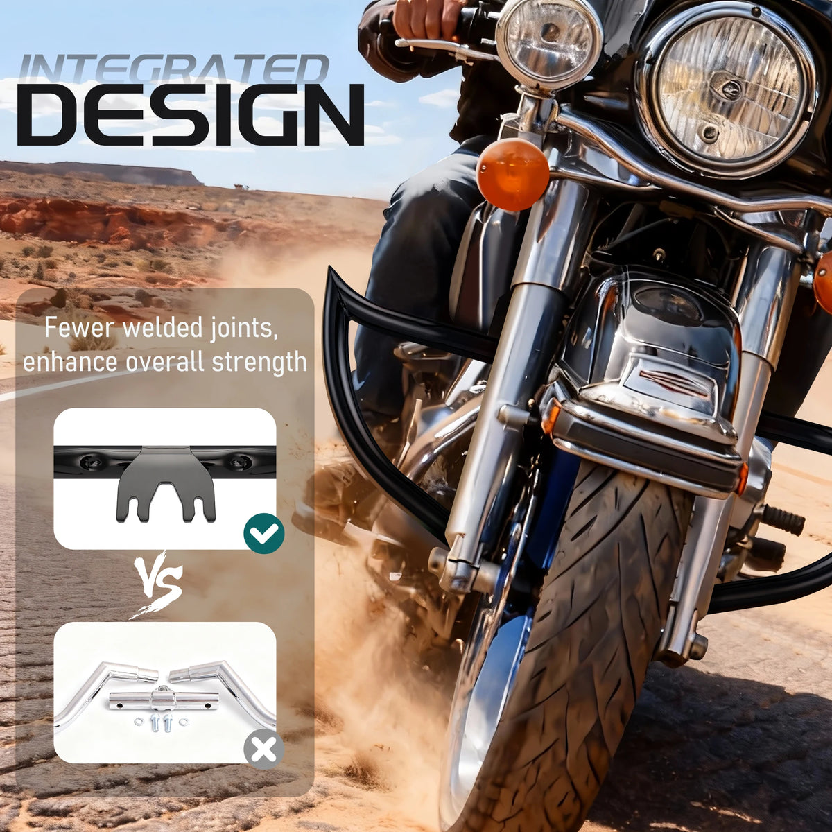 Barre de Protection Moteur "Chopped" 1.25" (Crash Bar) - Harley-Davidson Touring 1997-2013 – photo 6/7