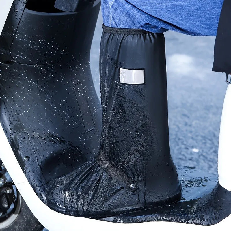 Couvre-bottes imperméables tige haute avec zip latéral et réfléchissants - vue 3