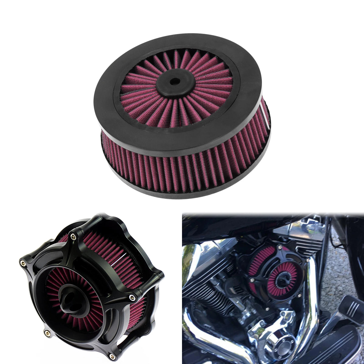 Élément de filtre à air de remplacement pour Harley-Davidson Sportster, Dyna, Softail, Touring – photo 7/9