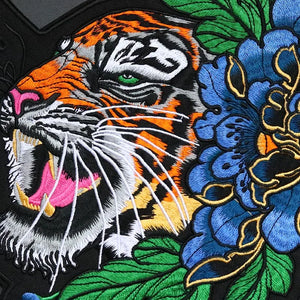 Grand écusson thermocollant pivoine et tigre pour blouson - vue 3