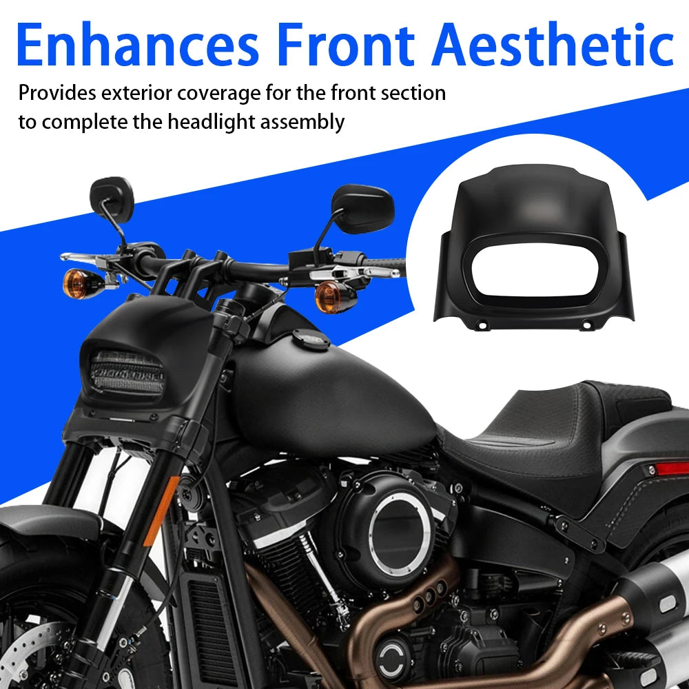 Cache de carénage noir pour phare de Harley-Davidson Fat Bob - vue 2
