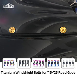 Boulons de Pare-brise Titane pour Harley Road Glide 2015-2025 – photo 1/12