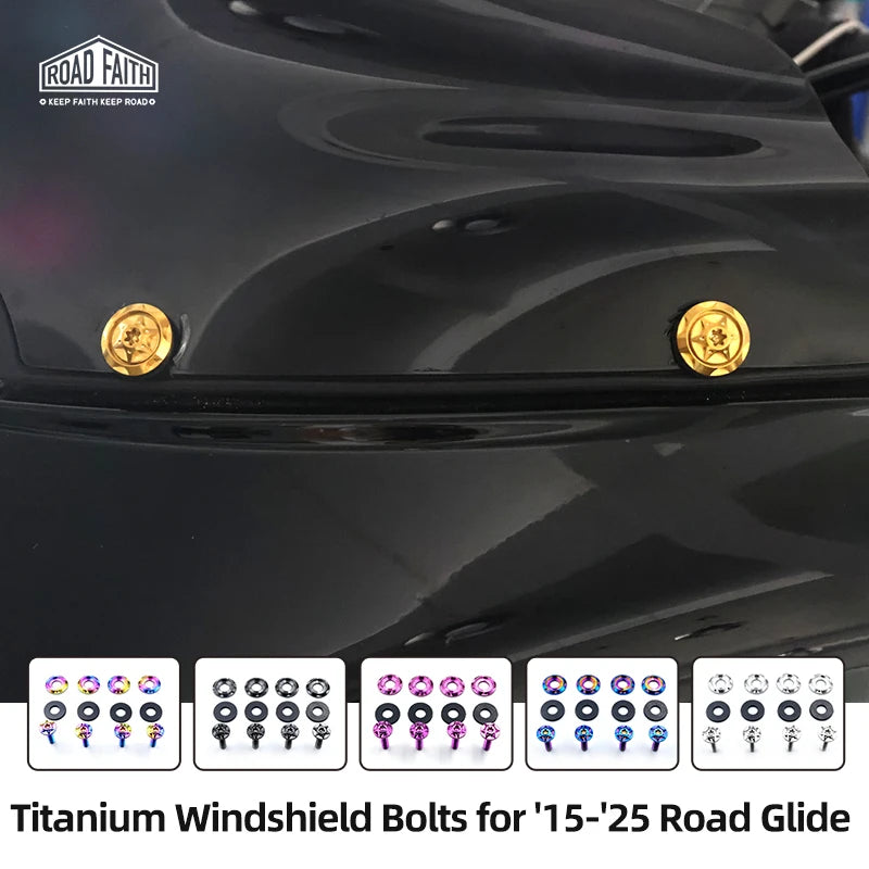 Boulons de Pare-brise Titane pour Harley Road Glide 2015-2025 – photo 1/12