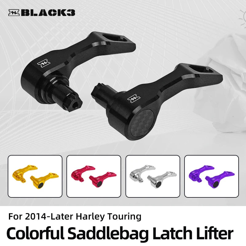 Poignées de Serrure de Sacoches CNC Carbone pour Harley Touring (2014+) – photo 1/12