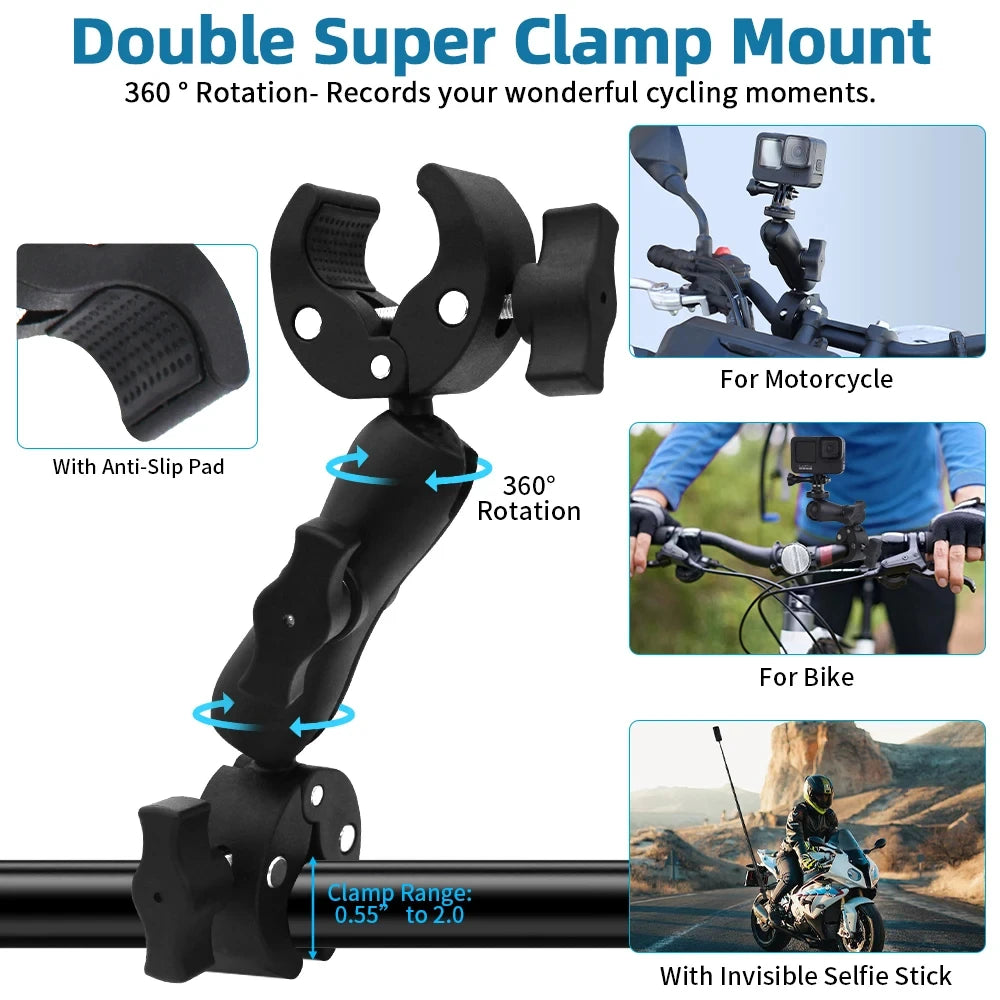 Kit de fixation guidon avec perche pour caméra 360° - vue 3