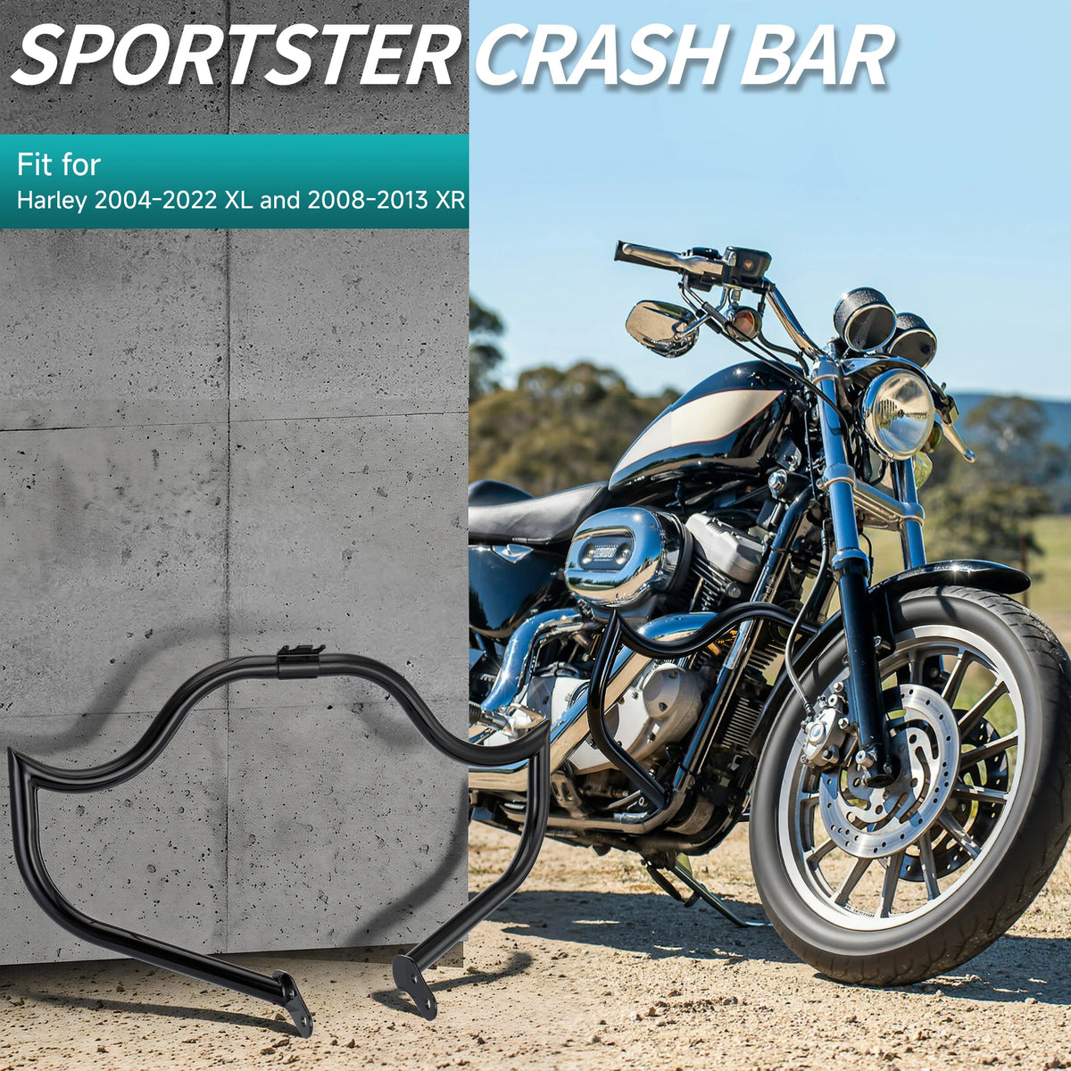 Barre de Protection Moteur "Meathook" 1.25" - Harley-Davidson Sportster XL 2004-2022 & XR 2008-2013 – photo 2/6