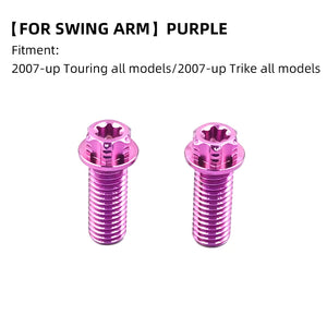 Boulons Titane Bras Oscillant / Repose-pieds Arrière pour Harley Touring et Trike – photo 9/24