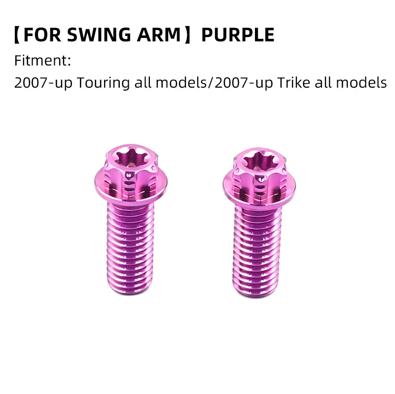 Boulons Titane Bras Oscillant / Repose-pieds Arrière pour Harley Touring et Trike – photo 9/24