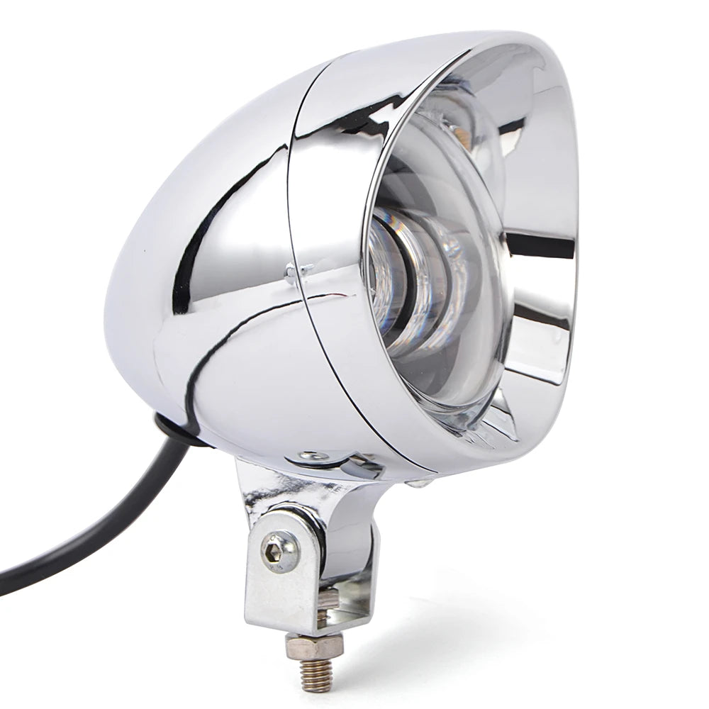 Phares additionnels LED 4 pouces chromés pour Harley - vue 4