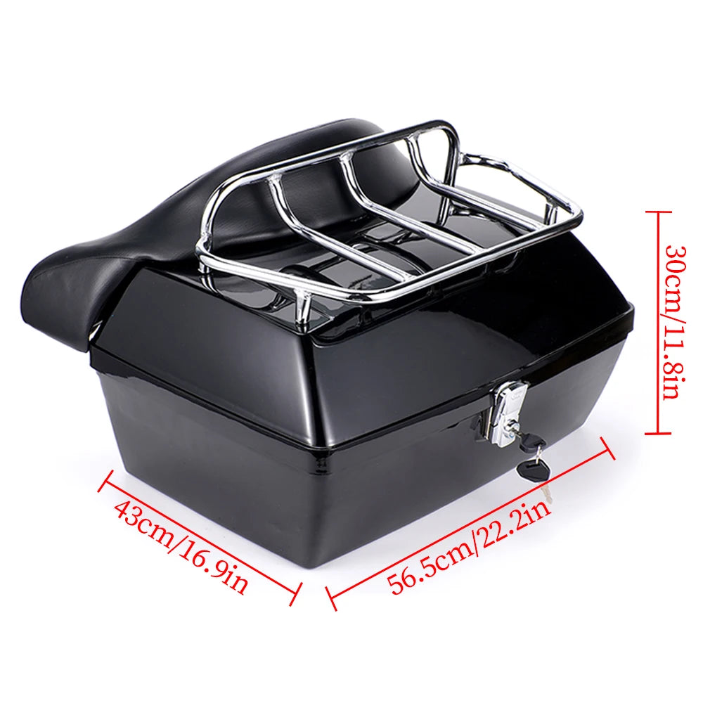 Top Case Arrière Moto 48L avec Dossier - Coffre de Rangement Universel Scooter - vue 4