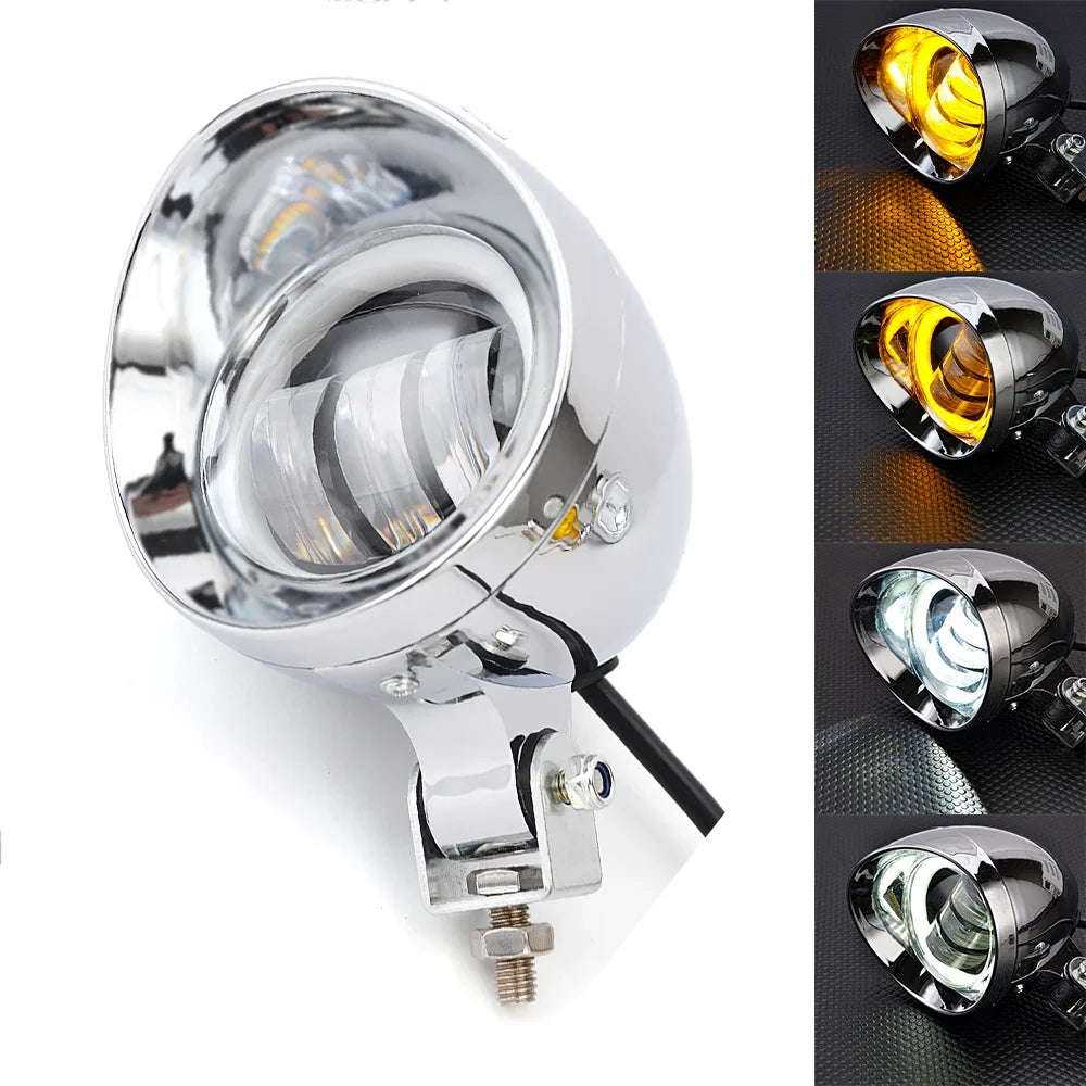 Phare additionnel LED chromé pour Harley Sportster - vue 1