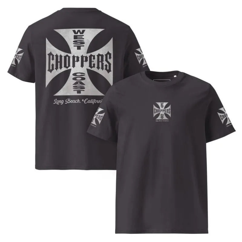 T-shirt biker vintage manches courtes, imprimé graphique - vue 3