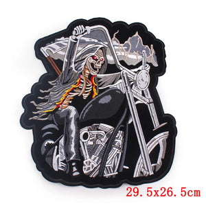 Écusson dorsal brodé biker punk crâne aigle - vue 29