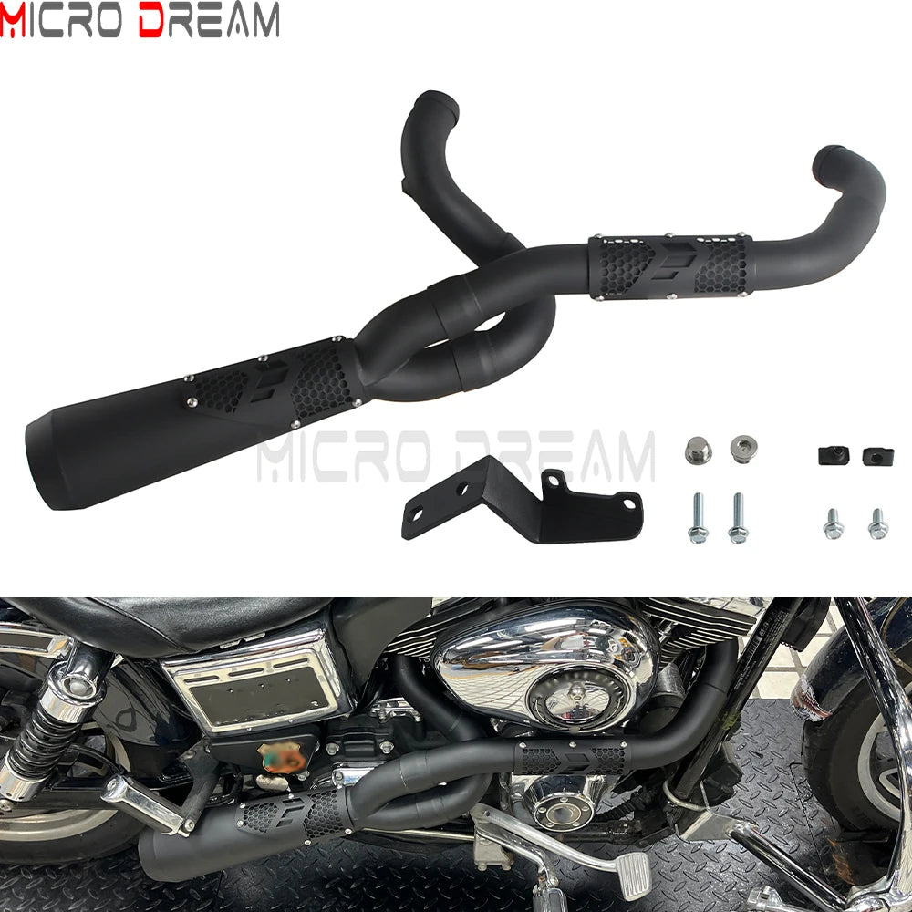 Échappement 2 en 1 inox pour Harley Dyna - vue 8