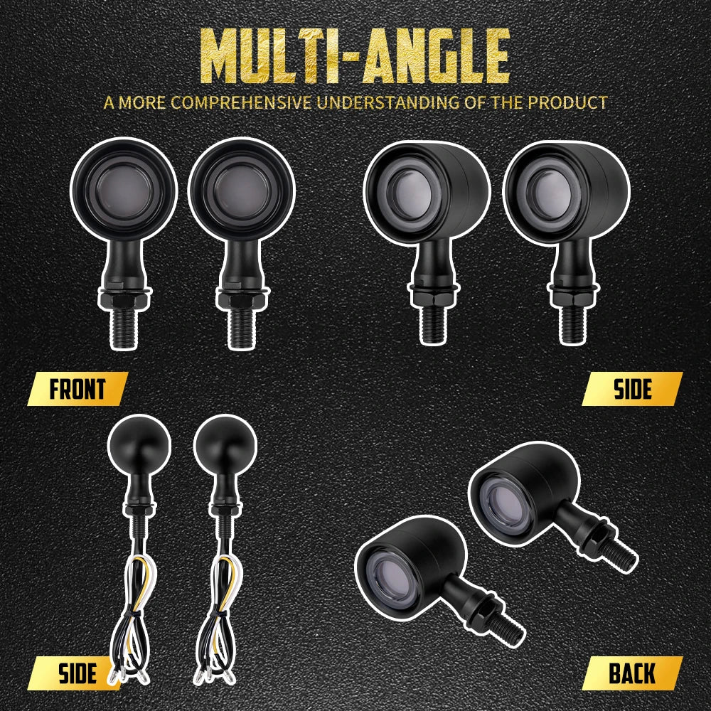 Clignotants LED mini format bullet filetage 10mm pour Harley-Davidson et motos custom – photo 2/8