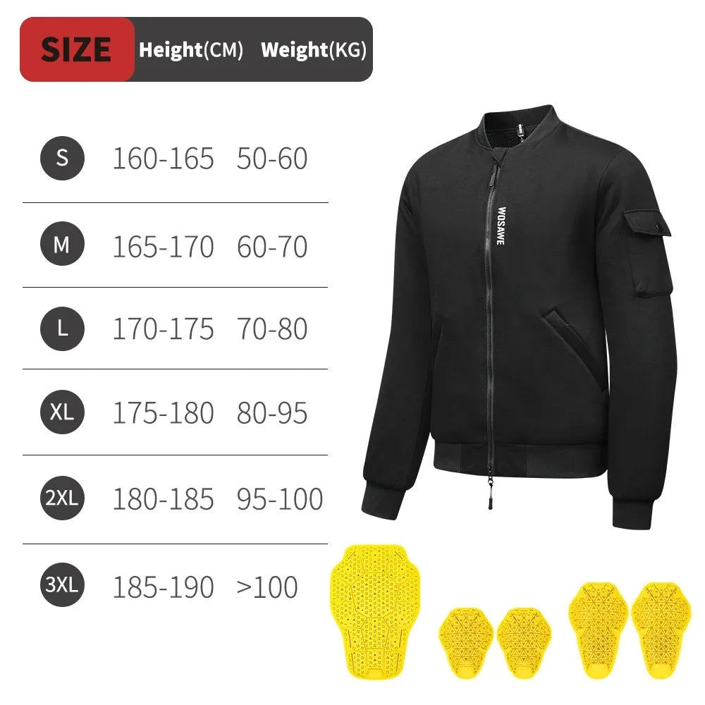 Blouson bomber moto homme WOSAWE noir hiver - vue 9