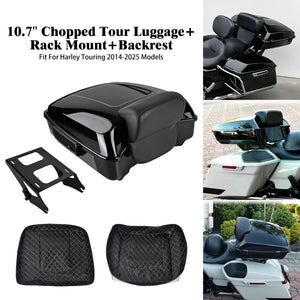 Valise de tourisme tronquée 27 cm avec dossier et porte-bagages pour Harley Touring - vue 7