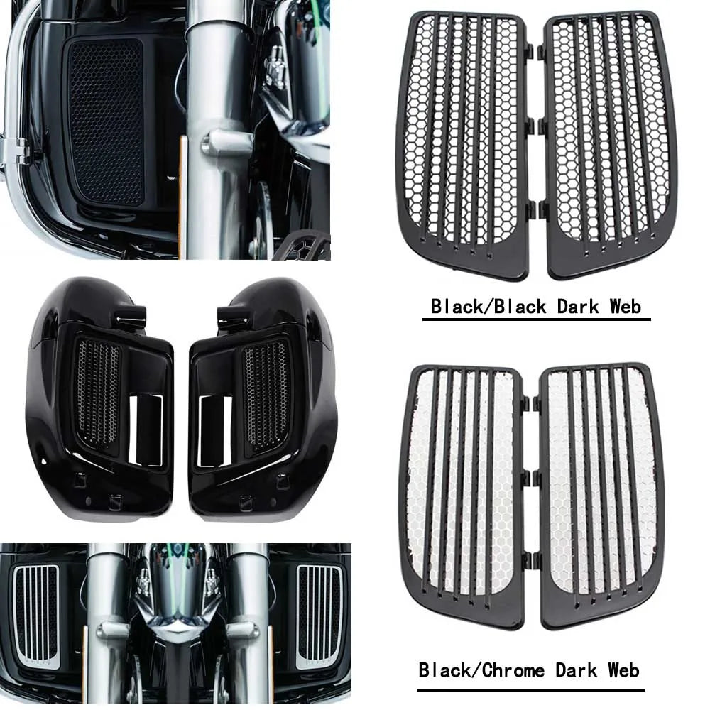 Grilles de Radiateur Chromées (Bas de Carénage) - Harley-Davidson Touring Electra Glide, Street Glide, Road King, Tri Glide 2014-2019 – photo 1/8