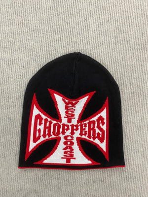 Bonnet en tricot noir motif croix streetwear - vue 7