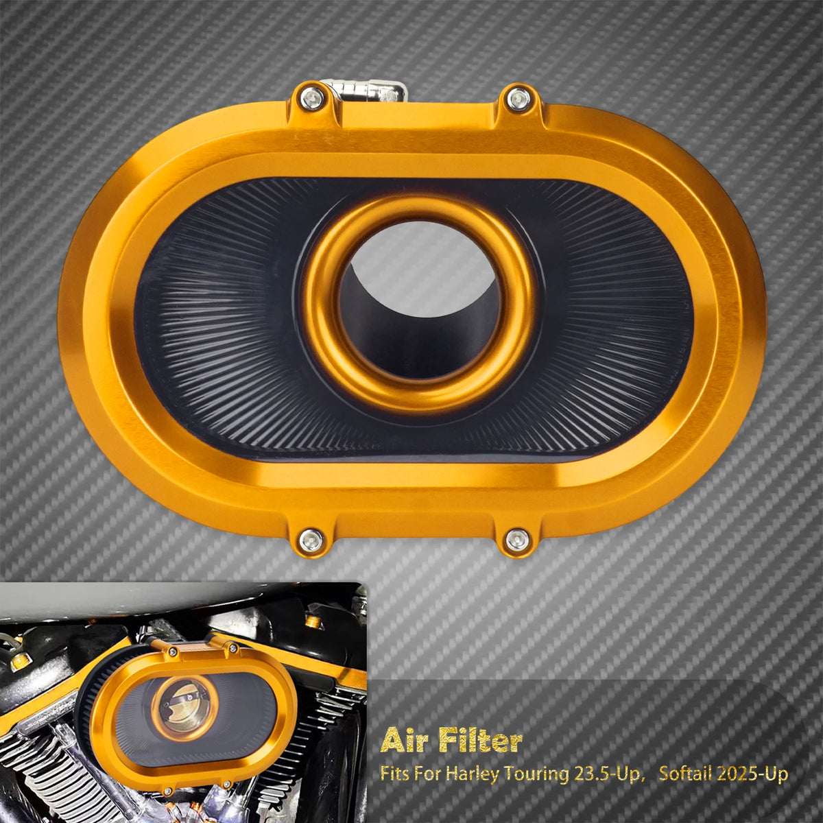 Filtre à Air avec Anneaux Décoratifs Interchangeables - Harley-Davidson Touring, Softail, Dyna, Sportster, Trike – photo 10/26