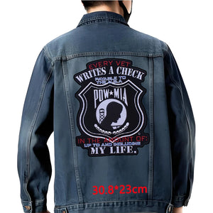 Grand écusson dorsal brodé style biker moto pour blouson - vue 8