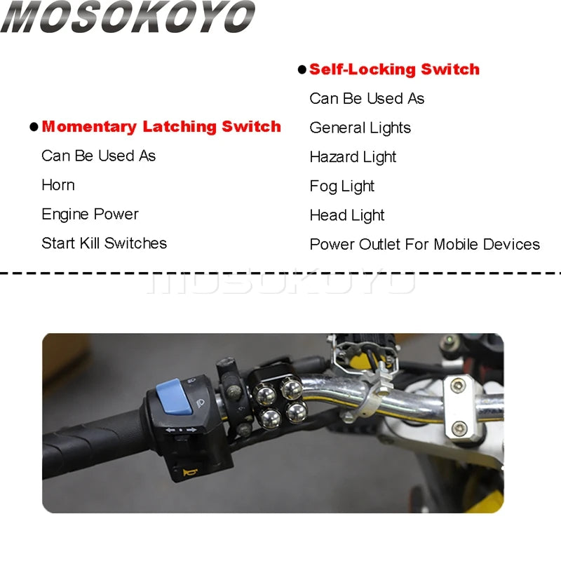 Commodo additionnel à boutons pour Harley chopper - vue 2