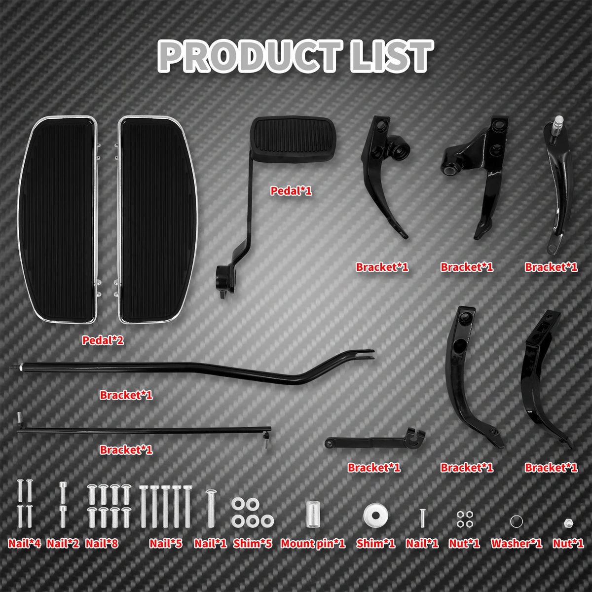 Kit de commandes avancées noires avec repose-pieds plancher pour Harley Dyna Low Rider, Street Bob et Super Glide 2006-2017 – photo 2/7