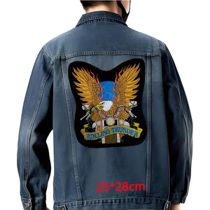 Grand écusson dorsal brodé style biker moto pour blouson - vue 35