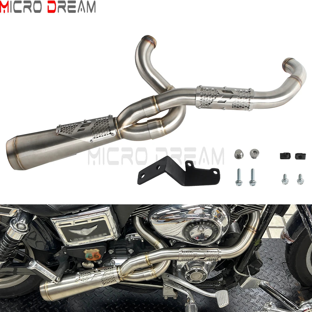 Échappement 2 en 1 inox pour Harley Dyna - vue 7