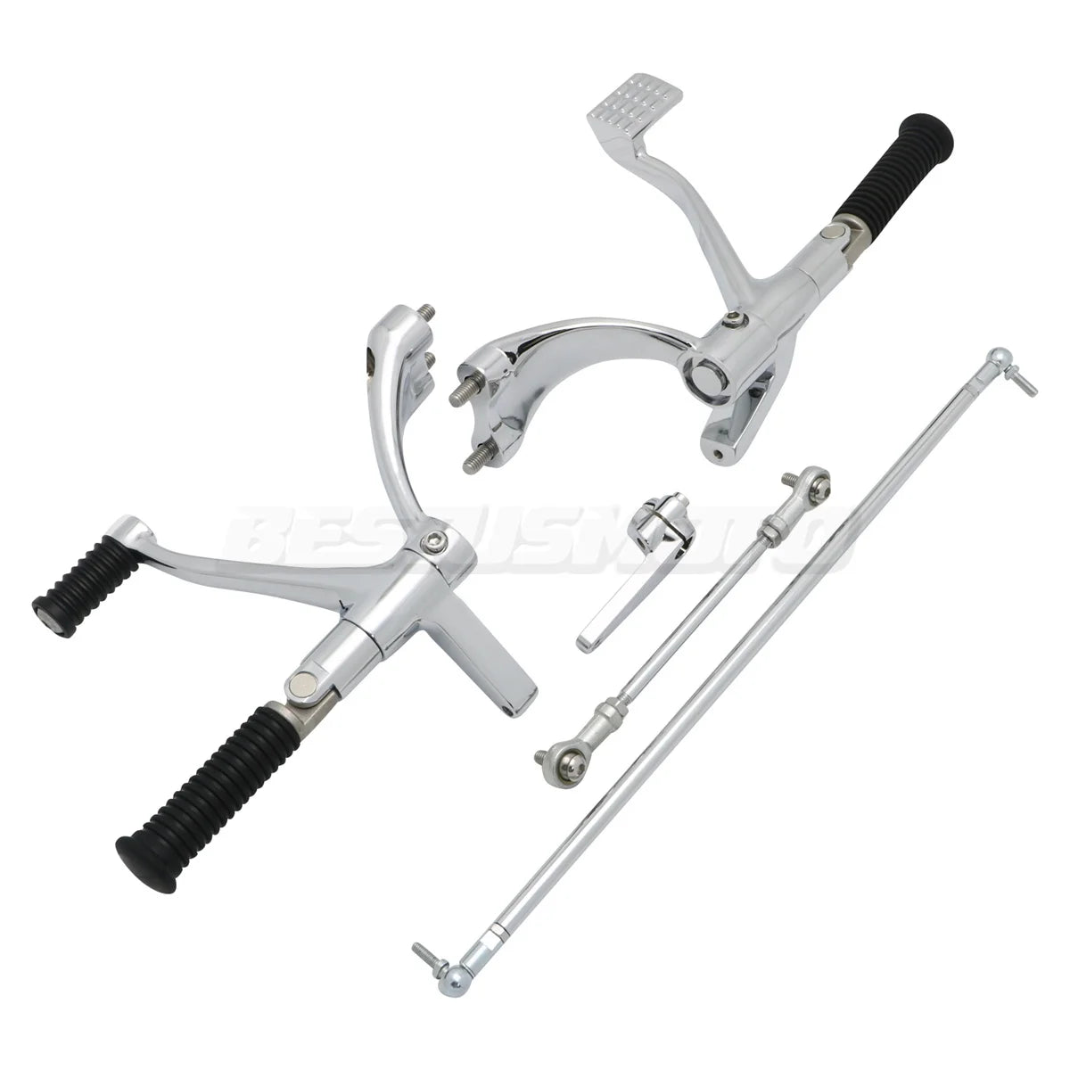Kit complet commandes avancées CNC, repose-pieds, biellettes et leviers pour Harley-Davidson Sportster XL 48, 883, 1200, SuperLow 2004-2013 – photo 13/16