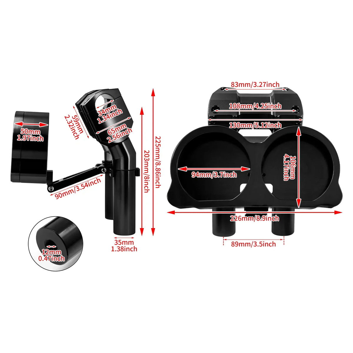Risers avec support de compteurs pour Harley Road Glide - vue 6