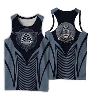 Débardeur homme noir imprimé motif viking - vue 15