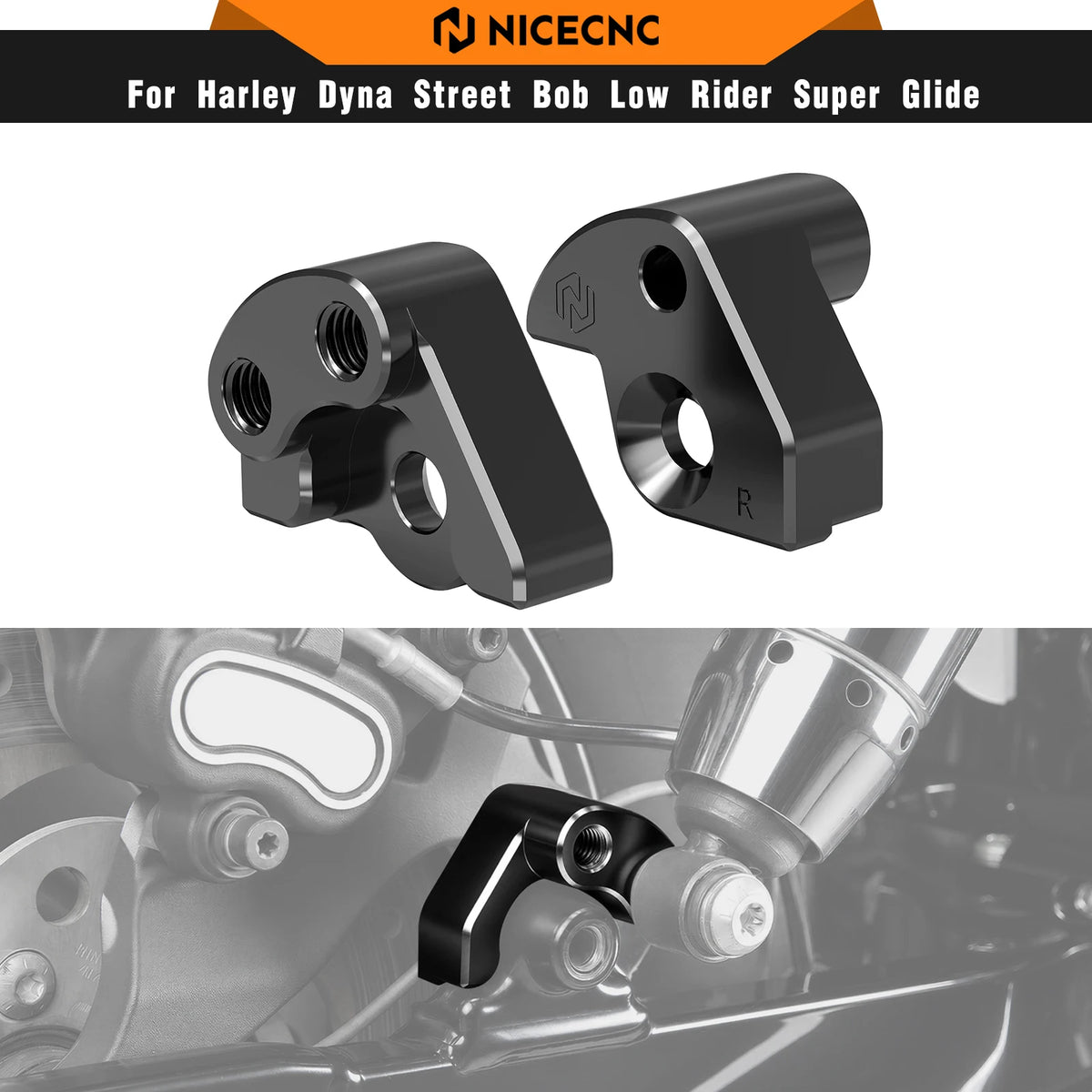 Kit de Rehausse Arrière 2 Positions pour Harley Dyna 2006-2017 – photo 1/6