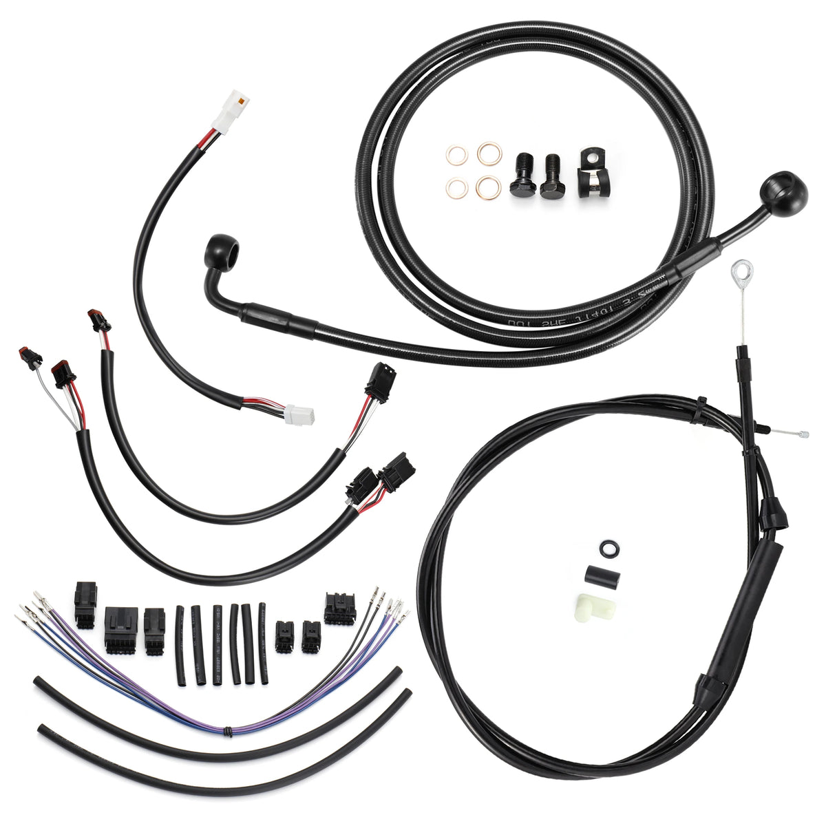 Kit de Câbles Rallongés 14"/16" pour Guidon - Harley-Davidson Softail 2016-2017 (Sans ABS) – photo 1/9