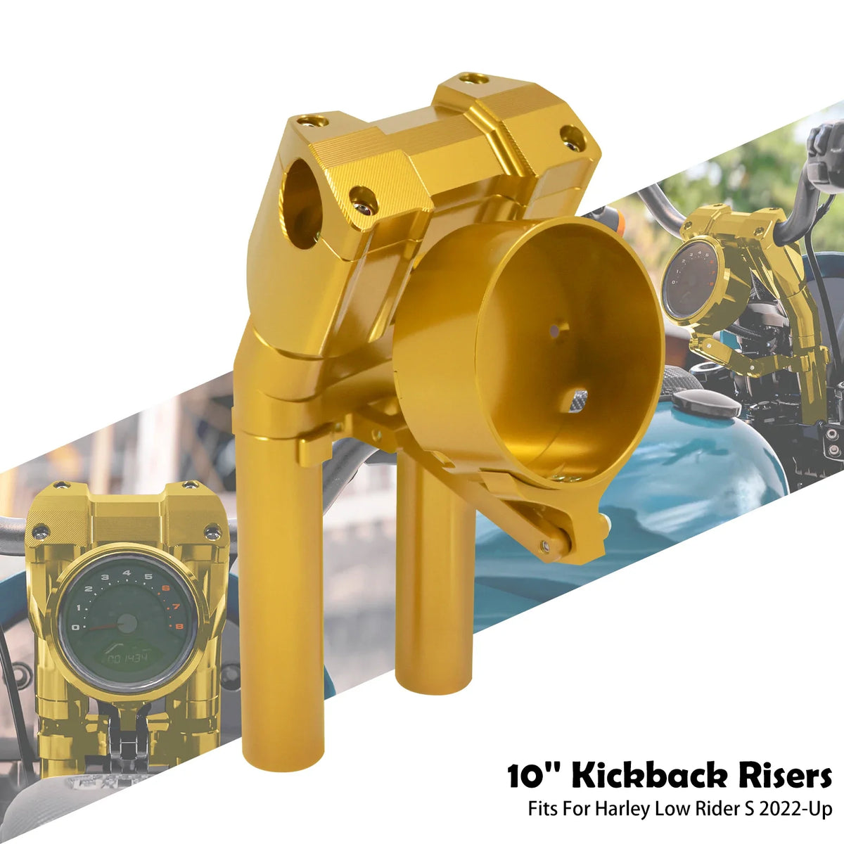 Rehausseurs kickback 10 po avec support compteur pour Harley Low Rider S - vue 7