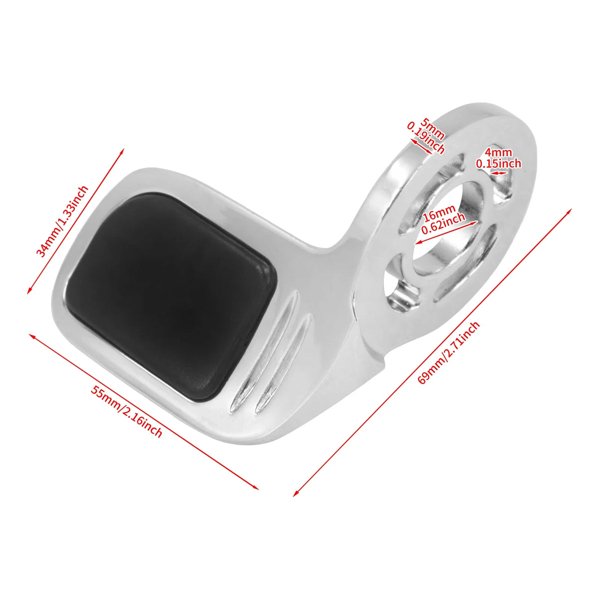 Repose-poignet chromé pour guidon de moto - vue 6