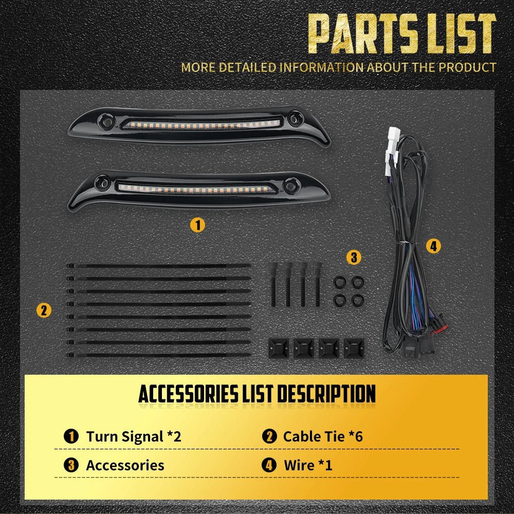 Feux LED clignotant/veilleuse de pare-brise - Harley Softail Low Rider ST FXLRST 2022-2024, El Diablo FXRST 2022 – photo 6/7