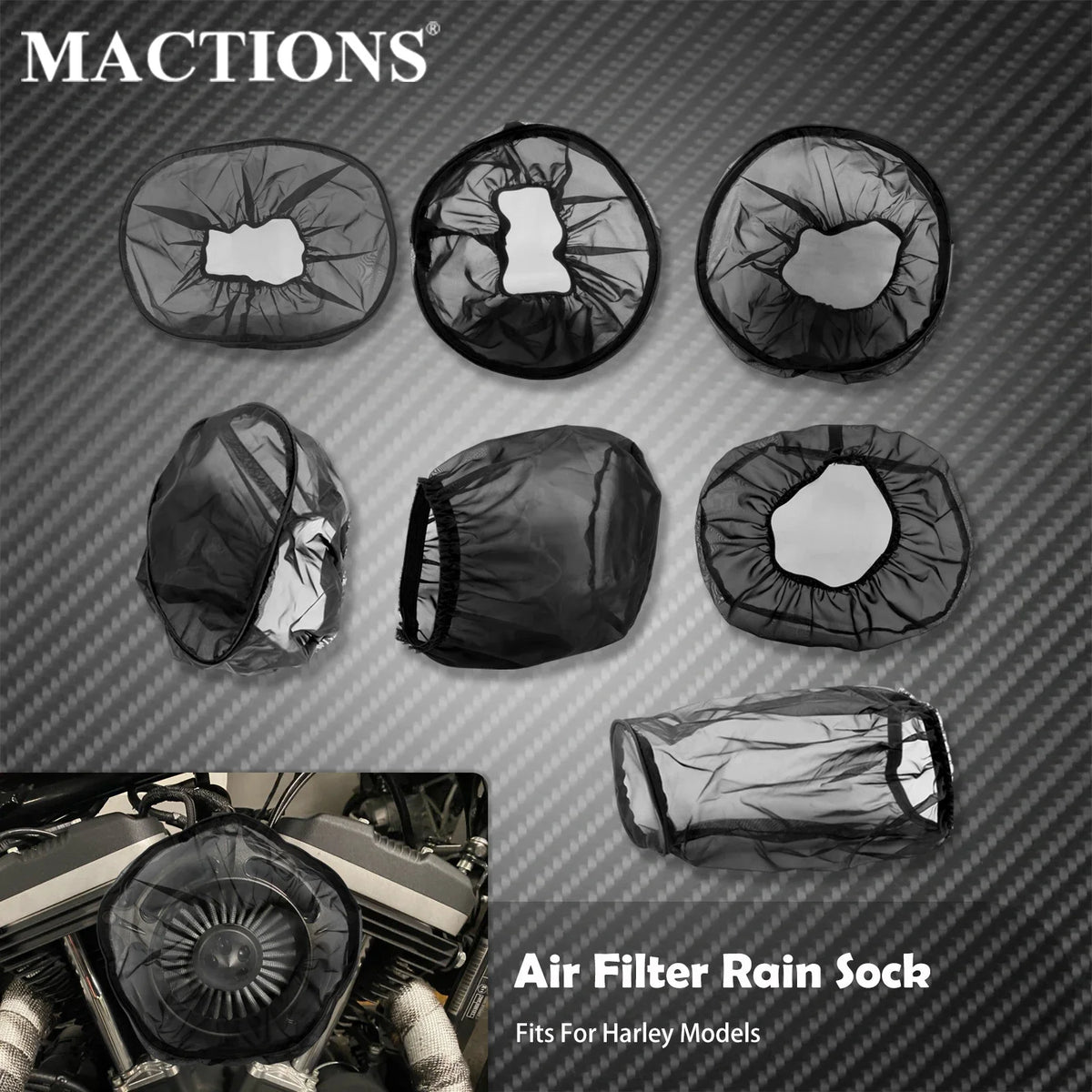 Housse de Protection Imperméable pour Filtre à Air (Rain Sock) - Harley-Davidson (Tous Modèles, selon Filtre 114/117) – photo 1/13