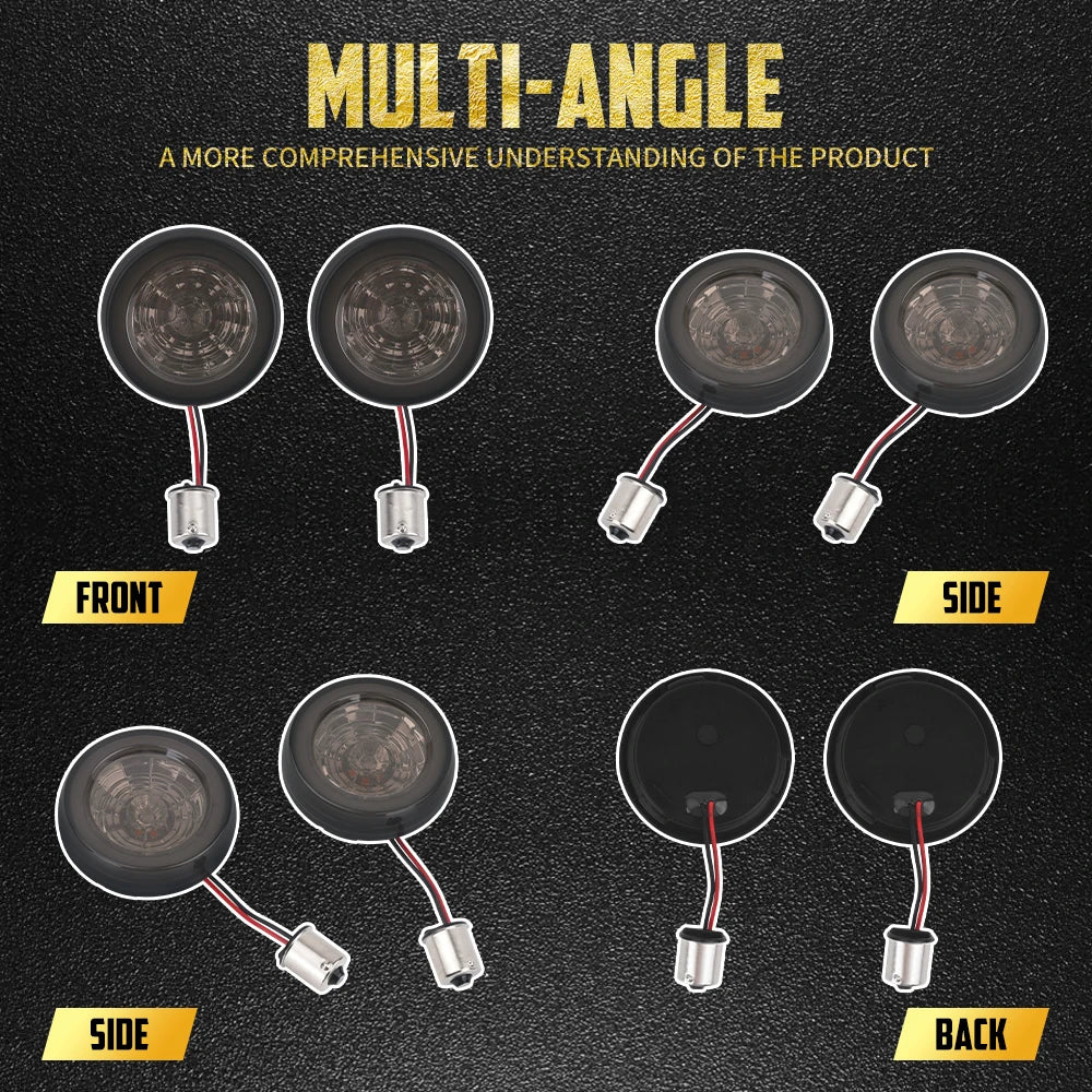 Clignotants LED style bullet 1156, ambre - Harley Touring, Dyna, Sportster XL 883, Softail – photo 3/7